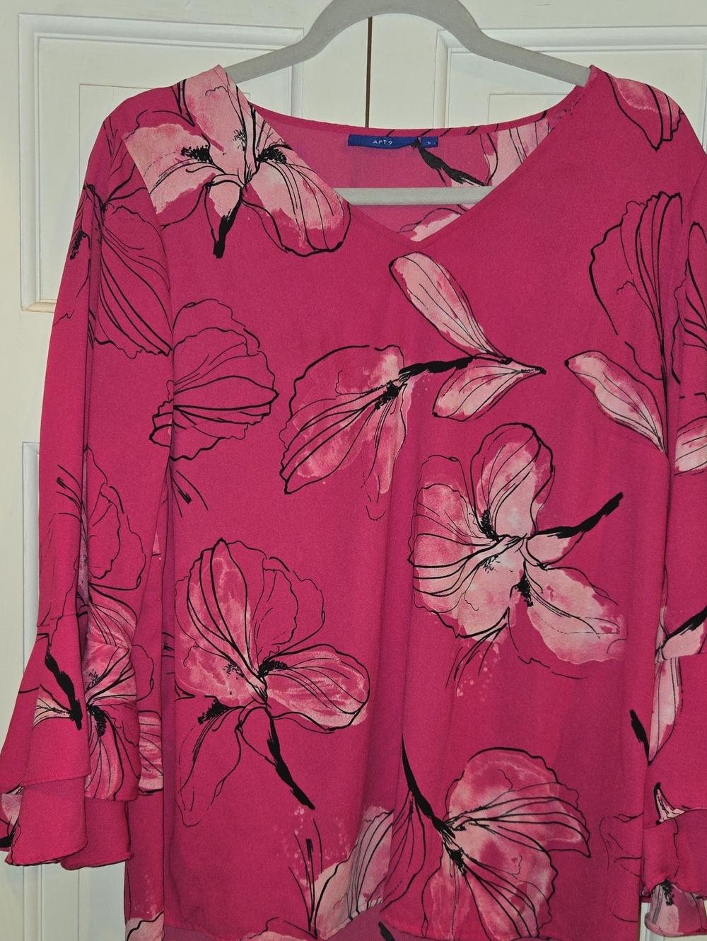 Apt. 9 Hot Pink Floral Boatneck Tunic
